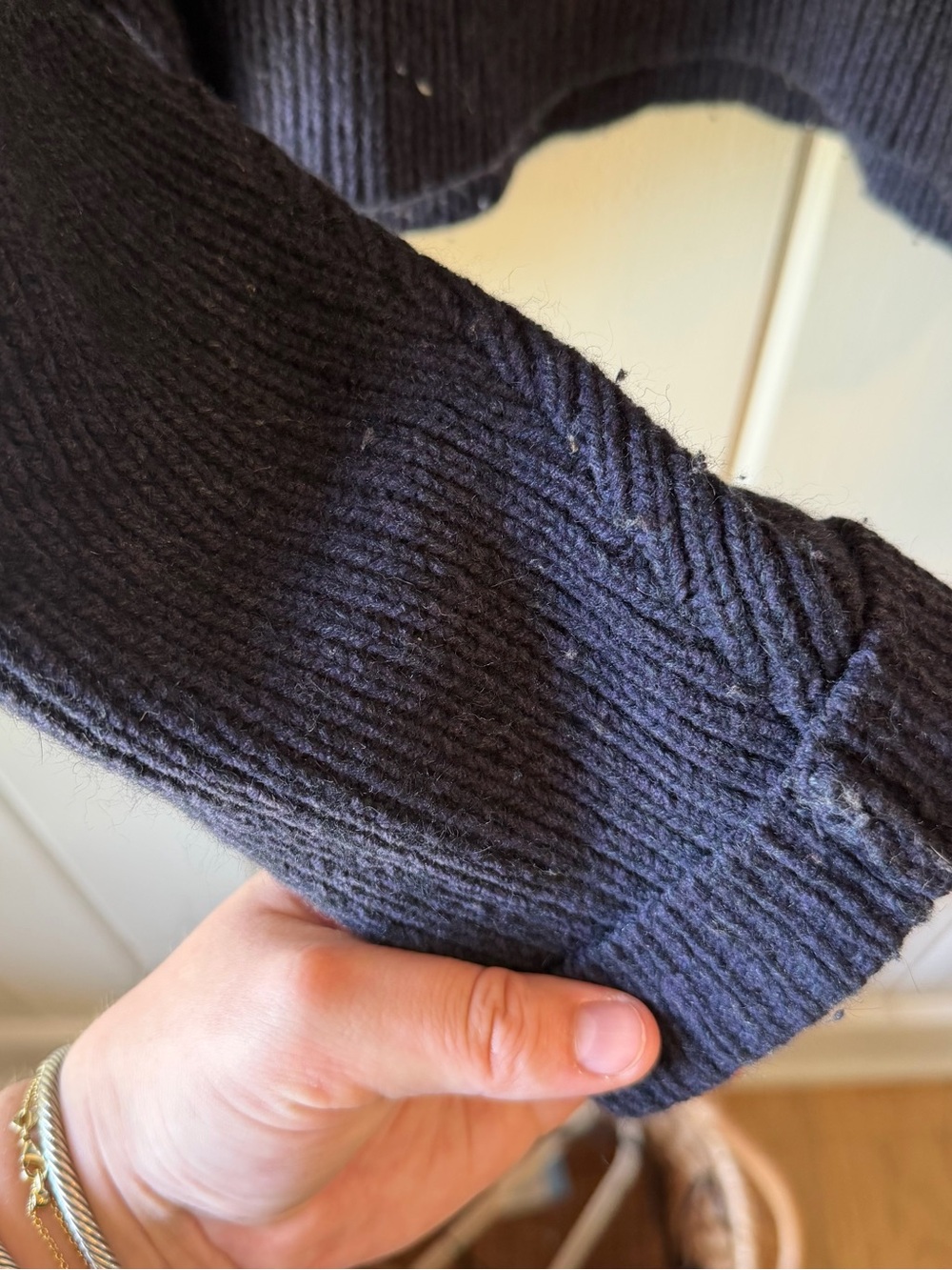 Vintage Women’s Eddie Bauer Navy Ribbed Crewneck Sweater, Size XL - Picture 3 of 8